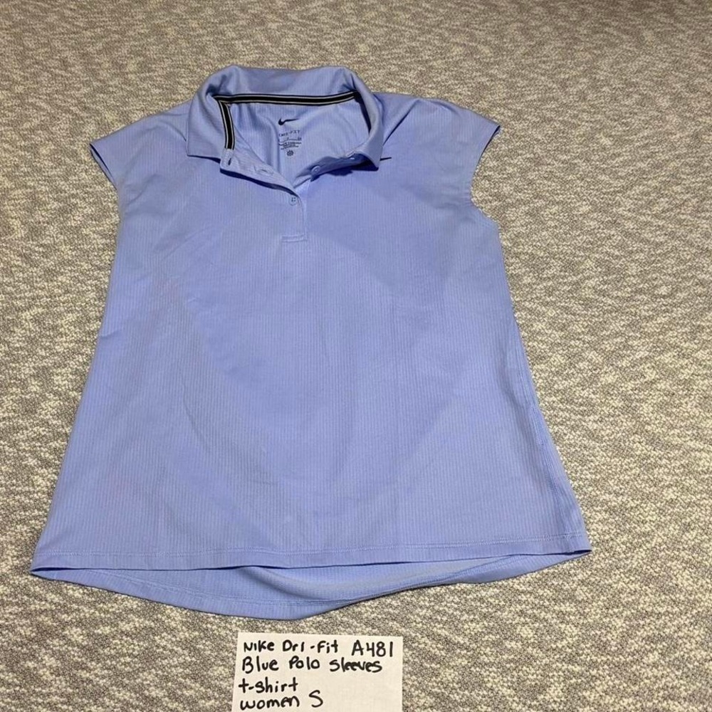 Nike dri-fit blue sleeveless polo shirt women Small. SKU-A481#golfwear
